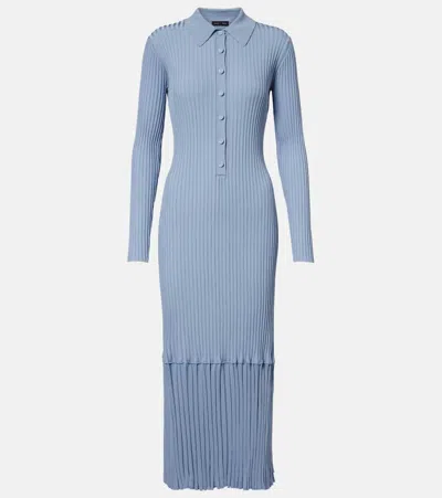 Proenza Schouler Luiza Ribbed-knit Sweater Dress In Blue