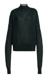 Proenza Schouler Luiza Ribbed-knit Sweater In Green