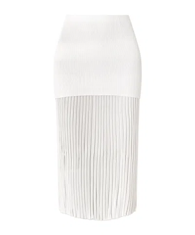 Proenza Schouler Luiza Ribbed-knit Midi Skirt In White