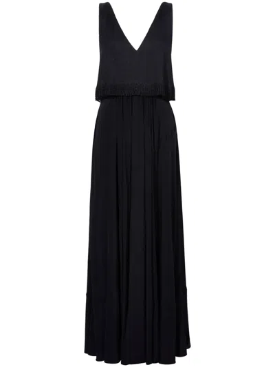 Proenza Schouler Lynda Fringed Layered Maxi Dress In Black