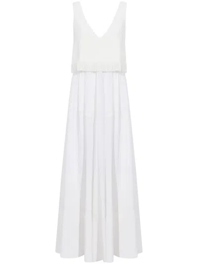 Proenza Schouler Lynda Fringed Layered Maxi Dress In White