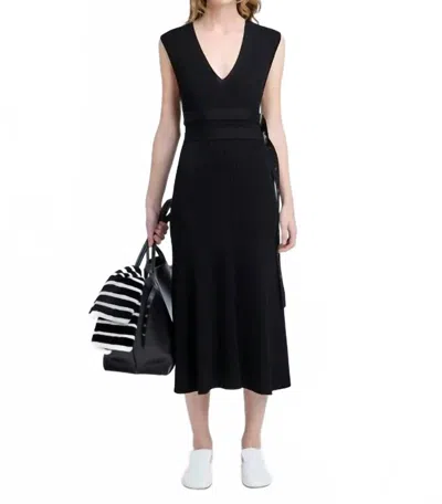Proenza Schouler White Label Ivy Midi Wrap Dress In Black