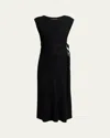 Proenza Schouler Madeline Rib-knit Belted Midi Dress In Black