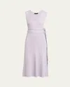 Proenza Schouler Madeline Rib-knit Belted Midi Dress In Lilac