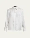 Proenza Schouler Madison Stripe Button-down Silk Twill Top In Ivory Multi