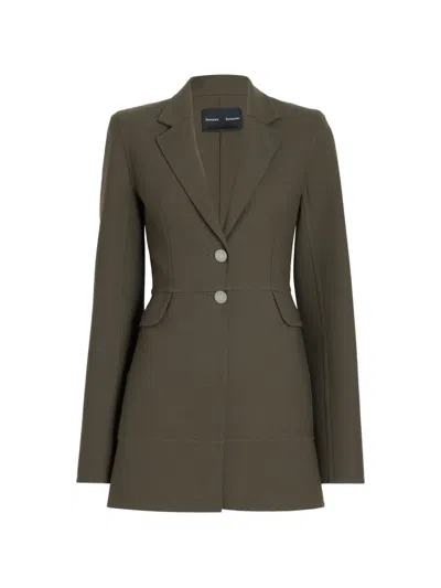 Proenza Schouler Maera Jacket In Bi-stretch Double Wool In Green