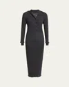 Proenza Schouler Maeve Body-con Superfine Merino Silk Maxi Dress In Charcoal