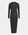 Proenza Schouler Maeve Body-con Superfine Merino Silk Maxi Dress In Charcoal