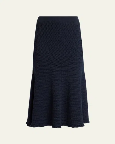 Proenza Schouler Magnolia Knit Midi Skirt In Blue