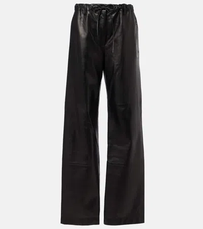 Proenza Schouler Magnus Leather Wide-leg Pants In Black