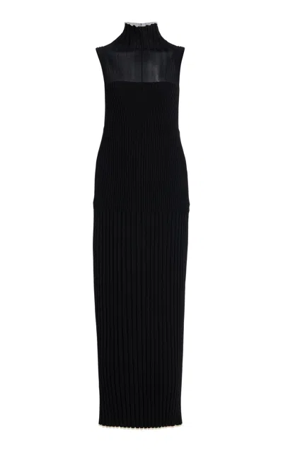 Proenza Schouler Maia Ribbed Turtleneck Dress In Black