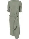 Proenza Schouler Maisie Dress In Matte Viscose Crepe In Wood In Green