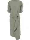 Proenza Schouler Maisie Dress In Matte Viscose Crepe In Wood In Green