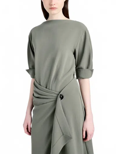 Proenza Schouler Maisie Dress In Matte Viscose Crepe In Wood In Green