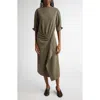 Proenza Schouler Maisie Dress In Matte Viscose Crepe In Wood In Wood