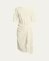 Proenza Schouler Maisie Matte Viscose Crepe Midi Dress In Ivory