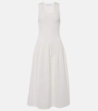 Proenza Schouler Malia Cotton Poplin Midi Dress In White