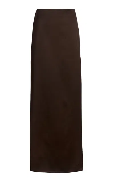 Proenza Schouler Margot Satin Maxi Skirt In Brown