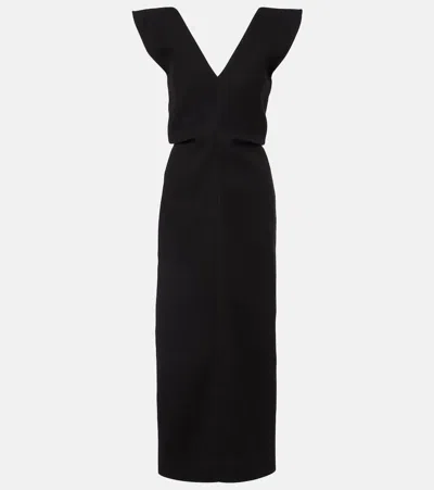 Proenza Schouler Mariam V-neck Midi Dress In Black