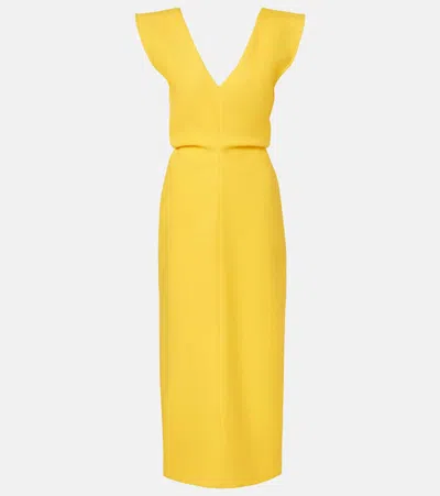 Proenza Schouler Mariam Scuba Midi Dress In Yellow