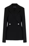 Proenza Schouler Marine Double-breasted Bi-stretch Jacket In Black