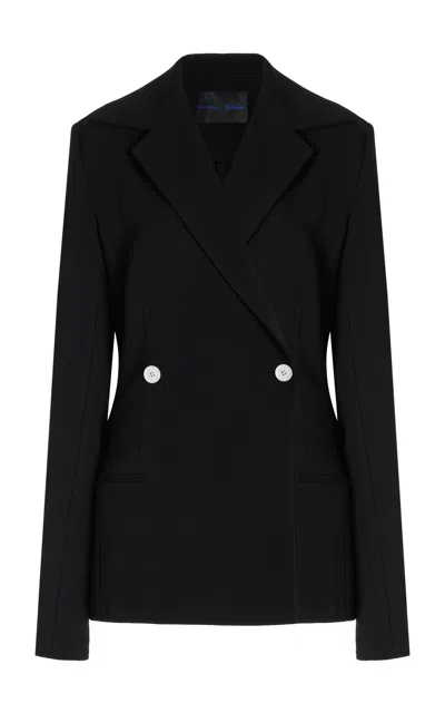 Proenza Schouler Marine Double-breasted Bi-stretch Jacket In Black