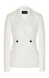 Proenza Schouler Marine Double-breasted Bi-stretch Jacket In White