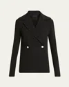 Proenza Schouler Marine Double Breasted Bi-stretch Suiting Jacket In Black