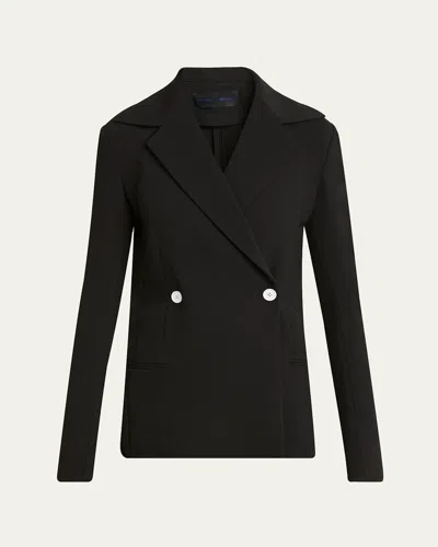 Proenza Schouler Marine Double Breasted Bi-stretch Suiting Jacket In Black