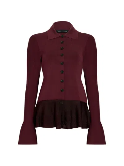 Proenza Schouler Martina Jacket In Compact Stretch Viscose In Burgundy