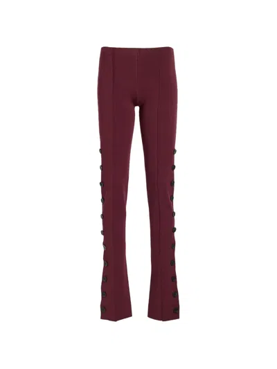 Proenza Schouler Embellished Stretch-jersey Skinny-leg Pants In Burgundy