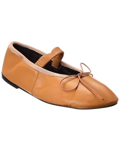 Proenza Schouler Mary Jane Leather Flat In Gold