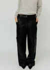 Proenza Schouler Black  White Label Straight Leather Pants In Black