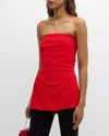 PROENZA SCHOULER MATTE VISCOSE CREPE STRAPLESS TOP