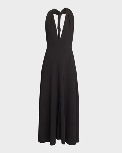 Proenza Schouler Matte Viscose Crepe Twist-back Maxi Dress In Black