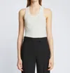 Proenza Schouler Matte Viscose Rib Knit Tank Top In White In White