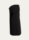 Proenza Schouler Maude Asymmetric Crepe Midi Dress In Black