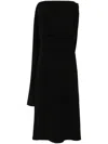 Proenza Schouler Maude Asymmetric Crepe Midi Dress In Black