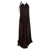 Proenza Schouler Maxi Cut-out Ruched Dress In Brown Viscose In Brown
