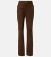 Proenza Schouler Maxine Suede Straight Pants In Brown