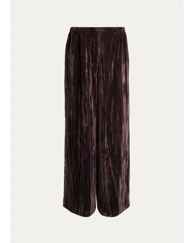 Proenza Schouler Meadow Crushed-velvet Straight-leg Pants In Burgundy