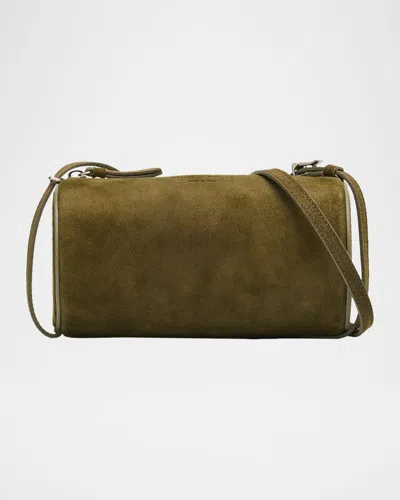 Proenza Schouler Medium Silo Suede Crossbody Bag In Green