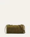 Proenza Schouler Medium Silo Suede Crossbody Bag In Green