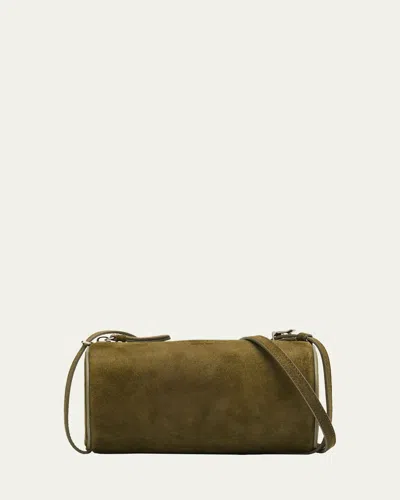 Proenza Schouler Medium Silo Suede Crossbody Bag In Green