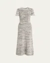 Proenza Schouler Mel Short-sleeve Marled Cotton Dress In Gray