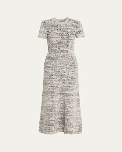 Proenza Schouler Mel Short-sleeve Marled Cotton Dress In Gray