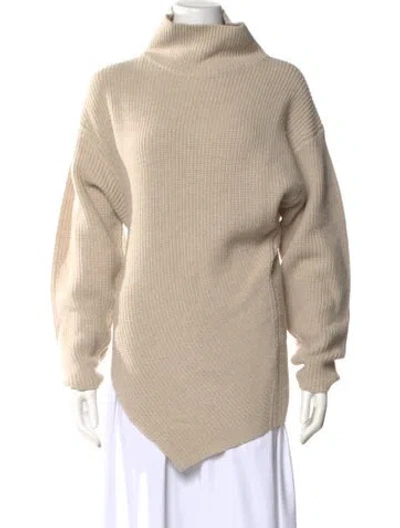 Pre-owned Proenza Schouler Merino Wool Cowl Neck Sweater In Neutral