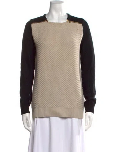 Pre-owned Proenza Schouler Merino Wool Crew Neck Sweater In Neutral