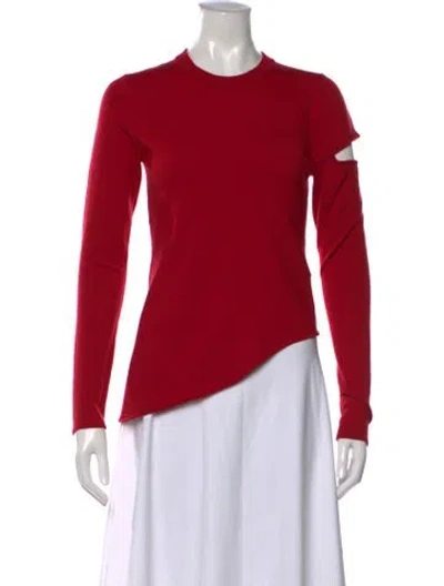 Pre-owned Proenza Schouler Merino Wool Crew Neck Sweater In Red