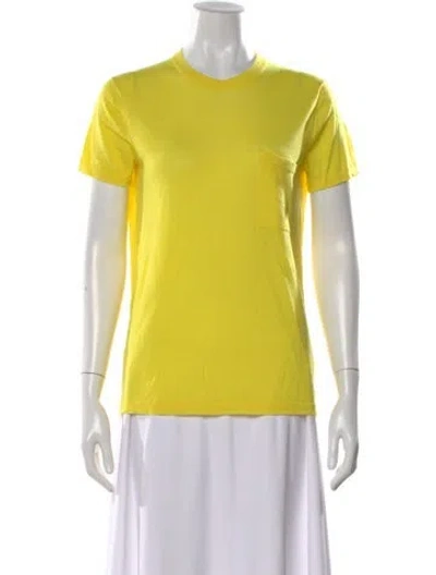 Pre-owned Proenza Schouler Merino Wool Crew Neck T-shirt In Yellow